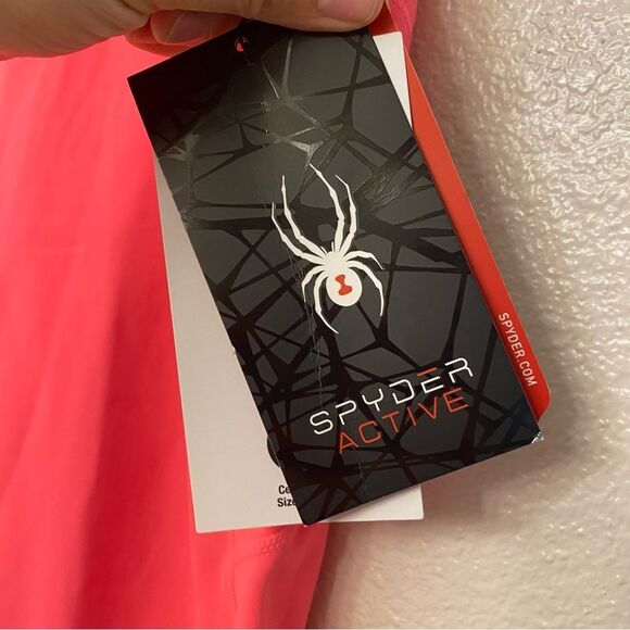 Spyder hot pink neon high-rise athletic leggings cropped women’s XL NWT - Picture 7 of 9